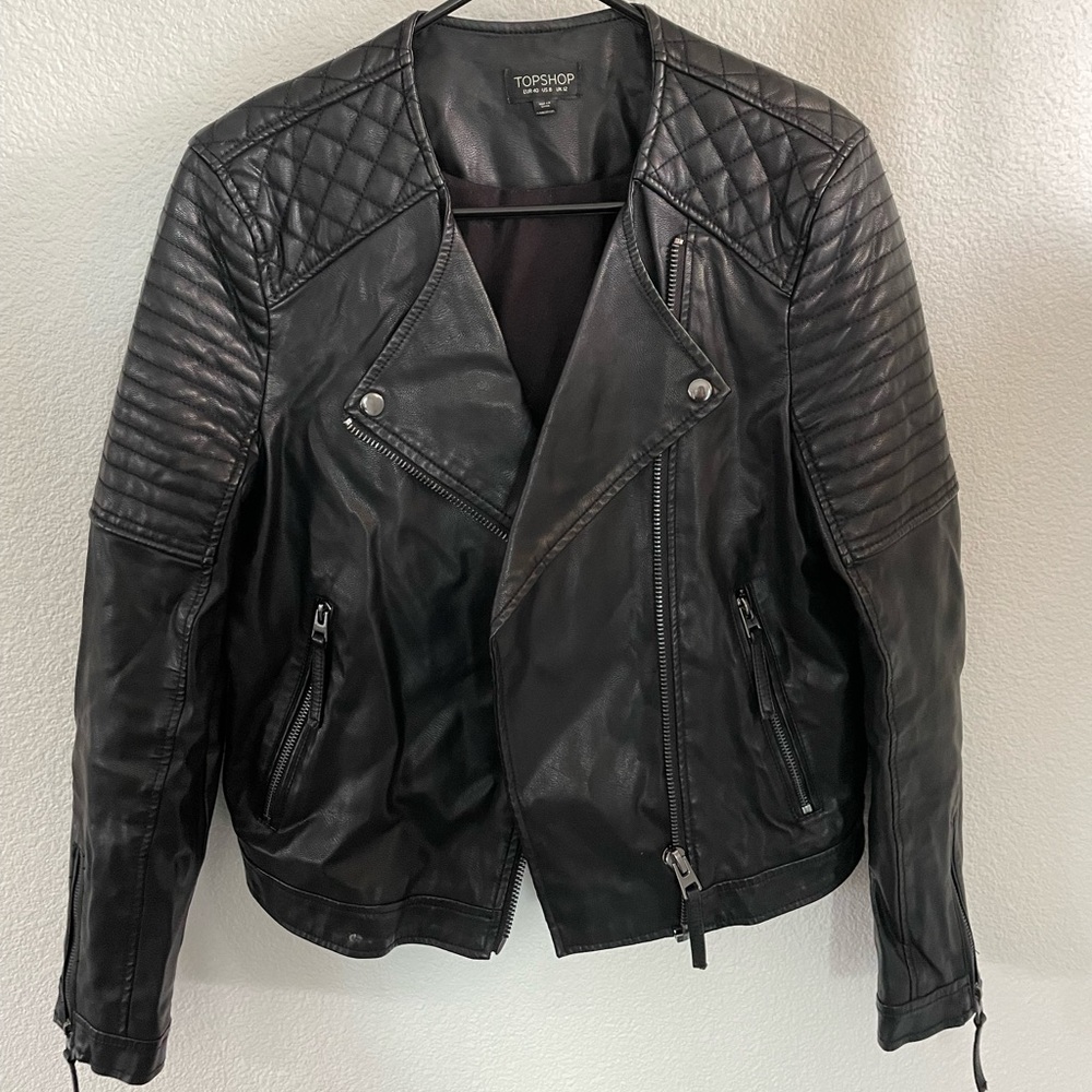 Womens TopShop faux leather jacket